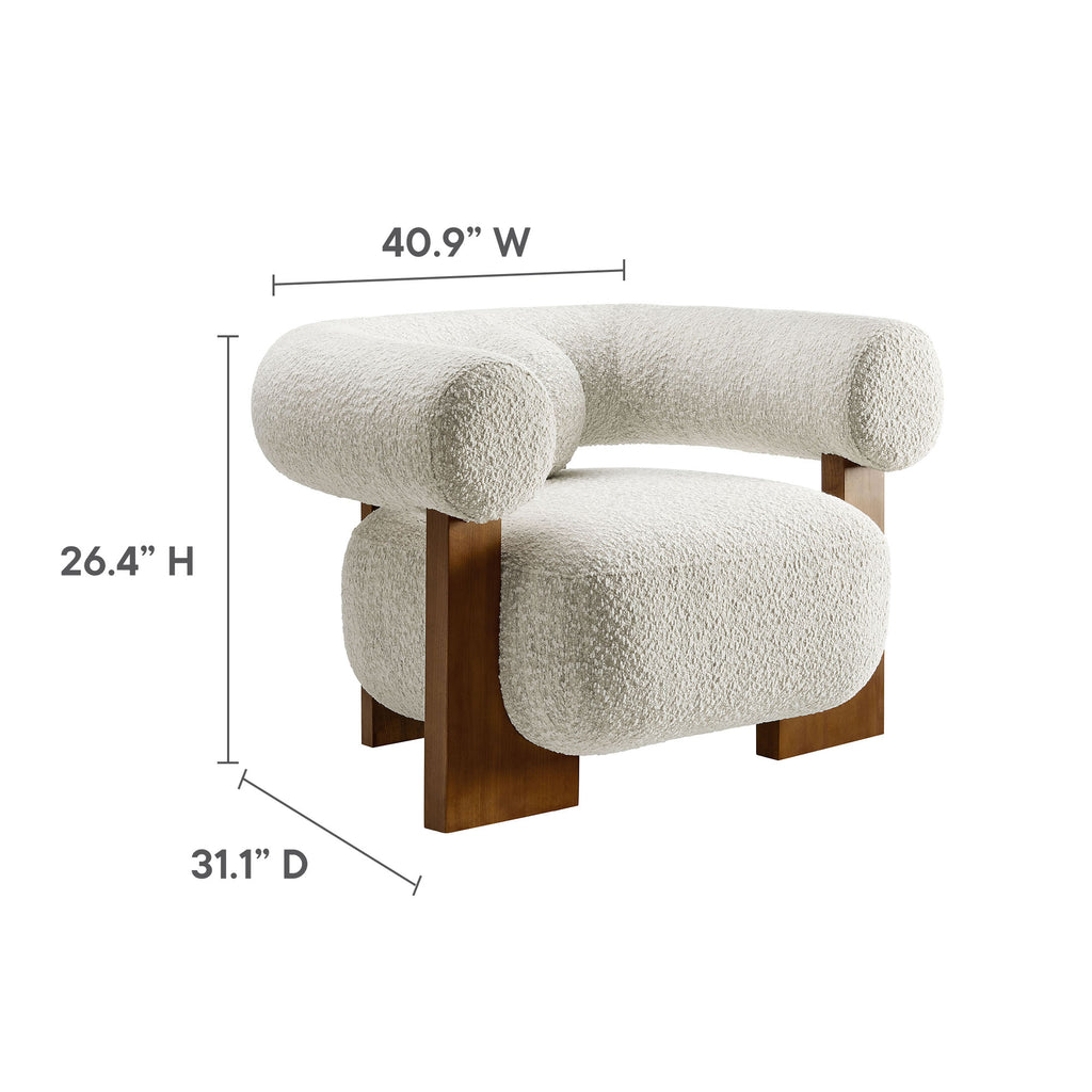 Jace Boucle Accent Chair - Pearl