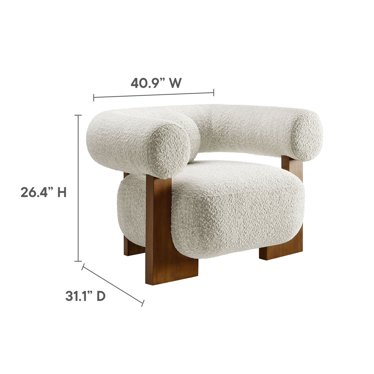 Jace Boucle Accent Chair - Pearl