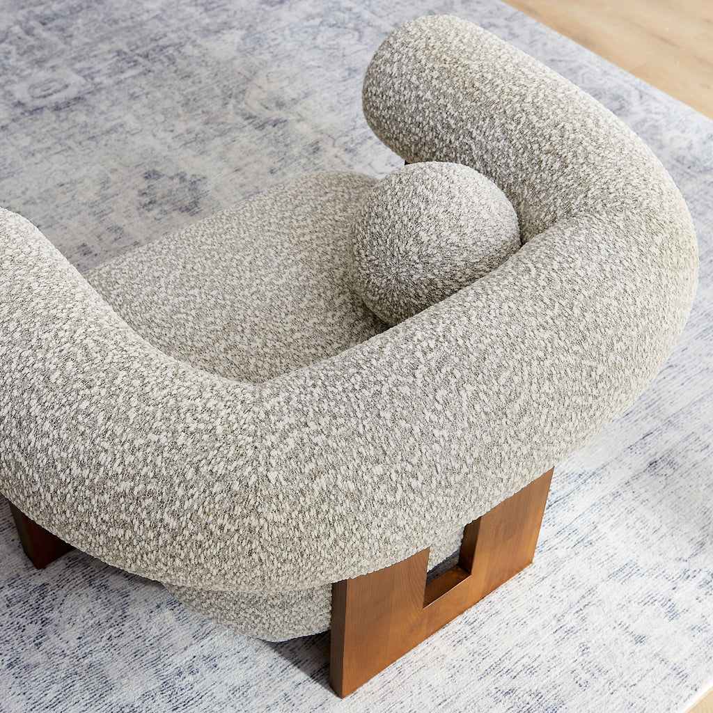 Jace Boucle Accent Chair - River Rock