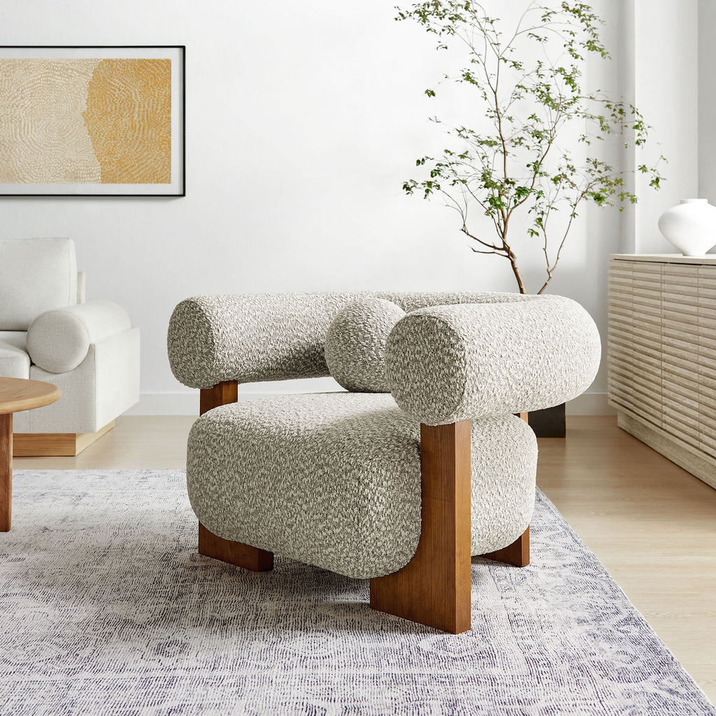 Jace Boucle Accent Chair - River Rock