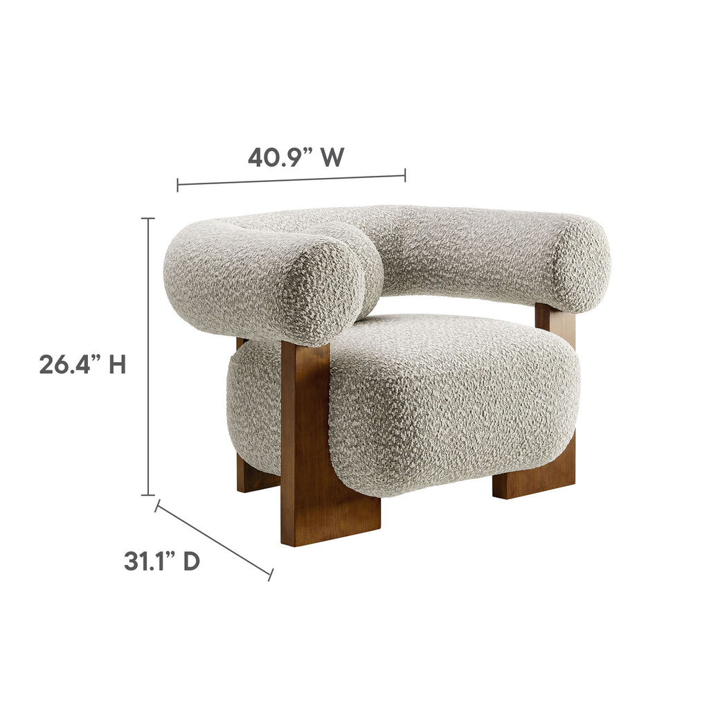 Jace Boucle Accent Chair - River Rock