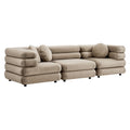 Jubilee 3-Piece Modular Performance Velvet Sectional Sofa - Taupe