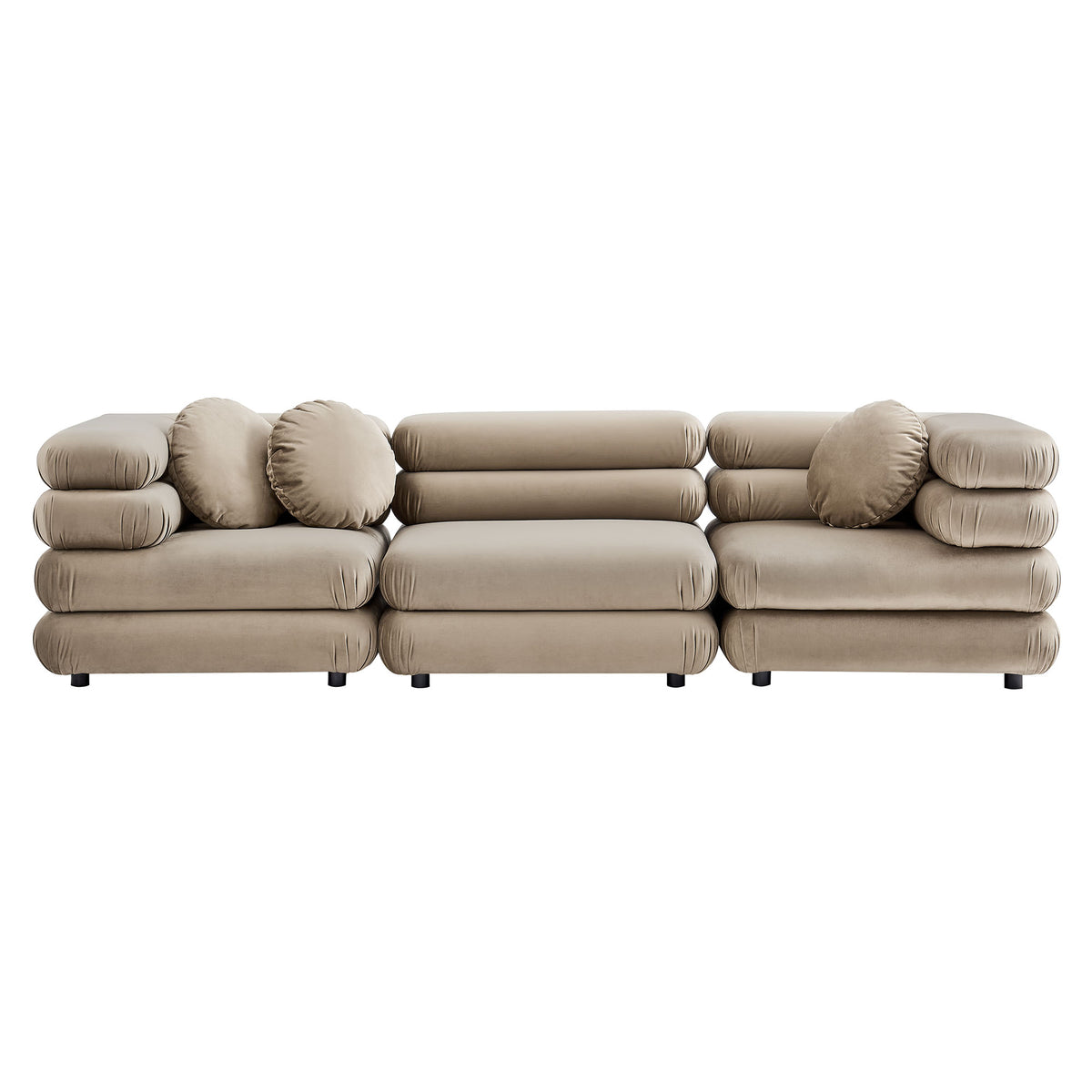 Jubilee 3-Piece Modular Performance Velvet Sectional Sofa - Taupe