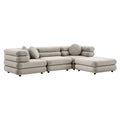 Jubilee 4-Piece Modular Performance Velvet Sectional Sofa - Almond