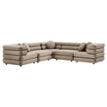 Jubilee 5-Piece Modular Performance Velvet Sectional Sofa - Taupe