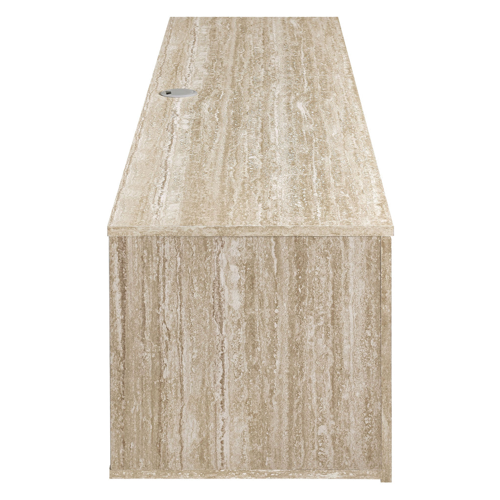 Terra 71" Wall-Mounted TV Stand - Travertine