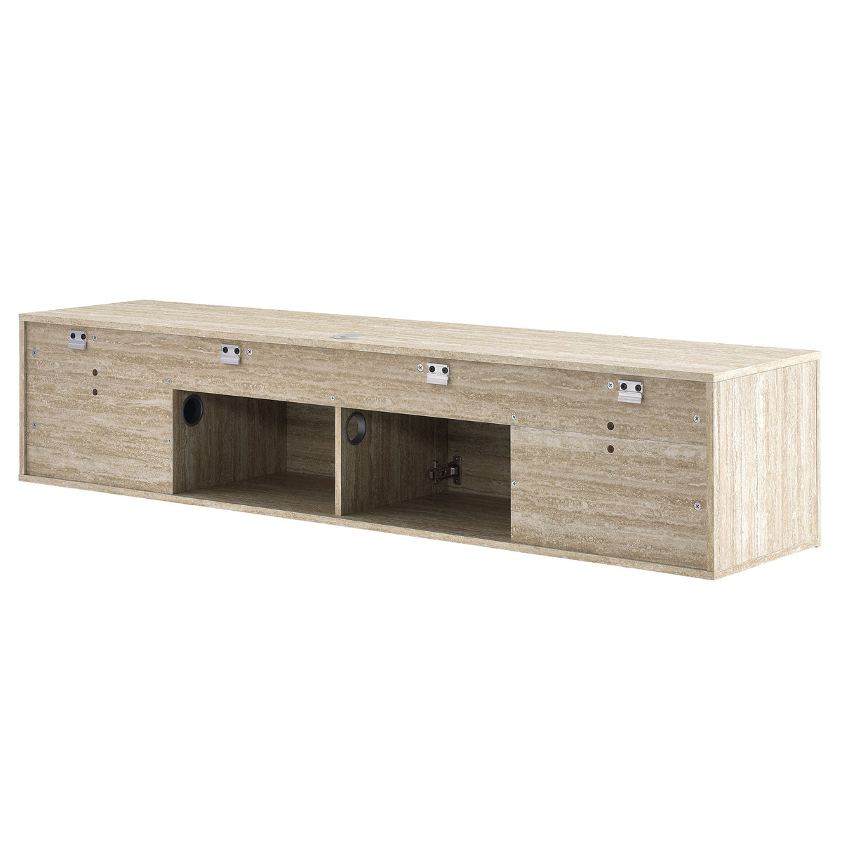 Terra 71" Wall-Mounted TV Stand - Travertine