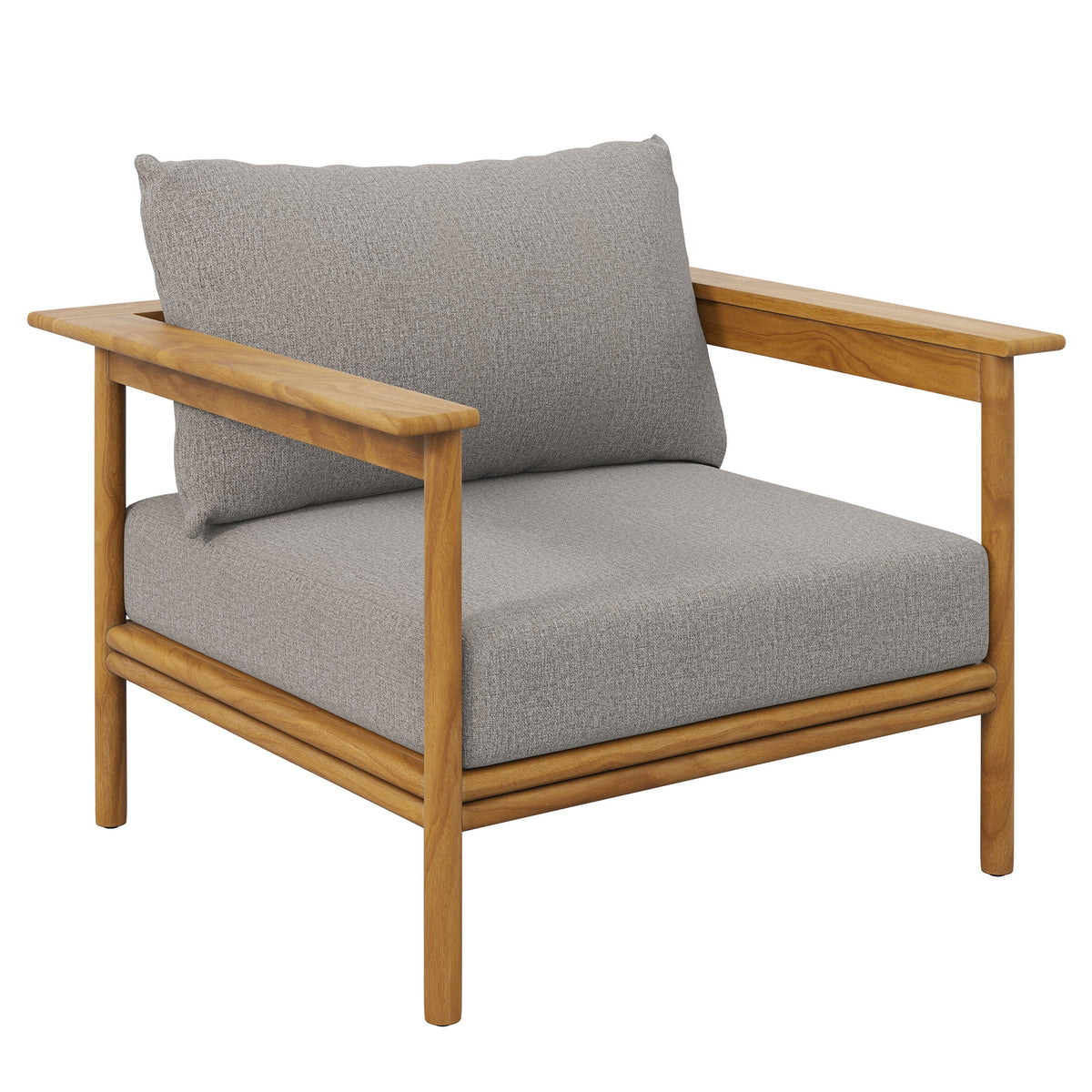 Wren 4-Piece Outdoor Patio Teak Wood Furniture Set - Natural Driftwood