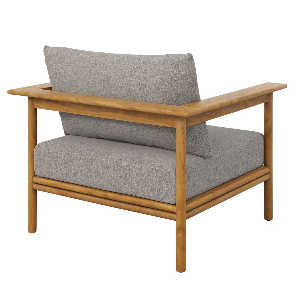 Wren Outdoor Patio Teak Wood Armchair - Natural Driftwood