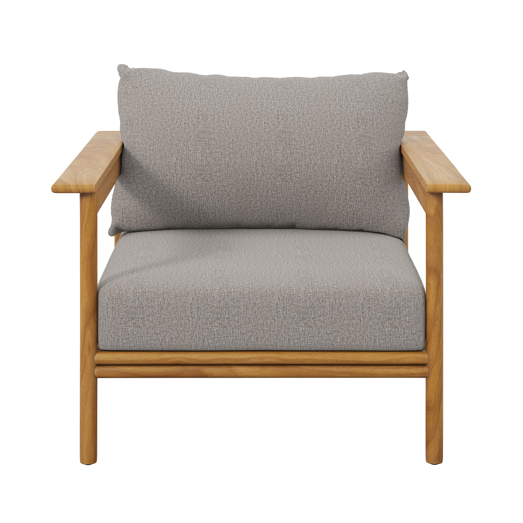 Wren Outdoor Patio Teak Wood Armchair - Natural Driftwood