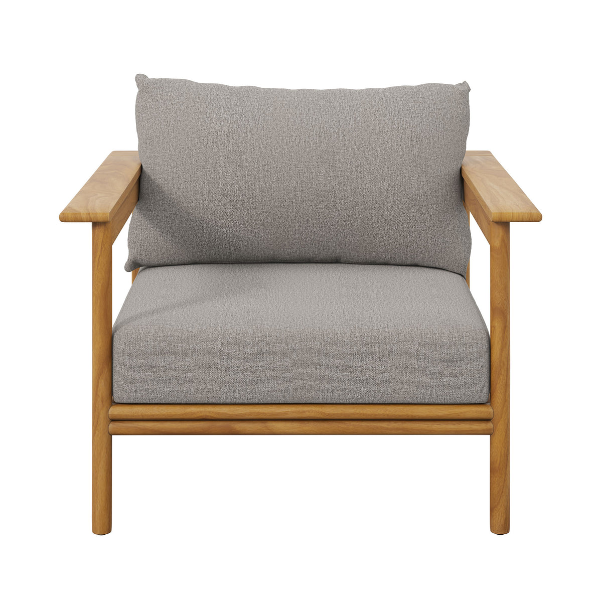 Wren Outdoor Patio Teak Wood Armchair Set of 2 - Natural Driftwood