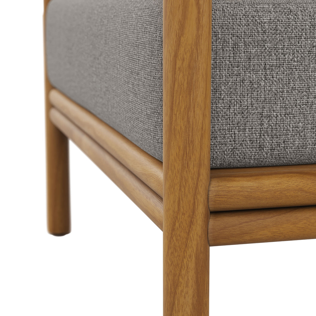 Wren Outdoor Patio Teak Wood Armchair Set of 2 - Natural Driftwood