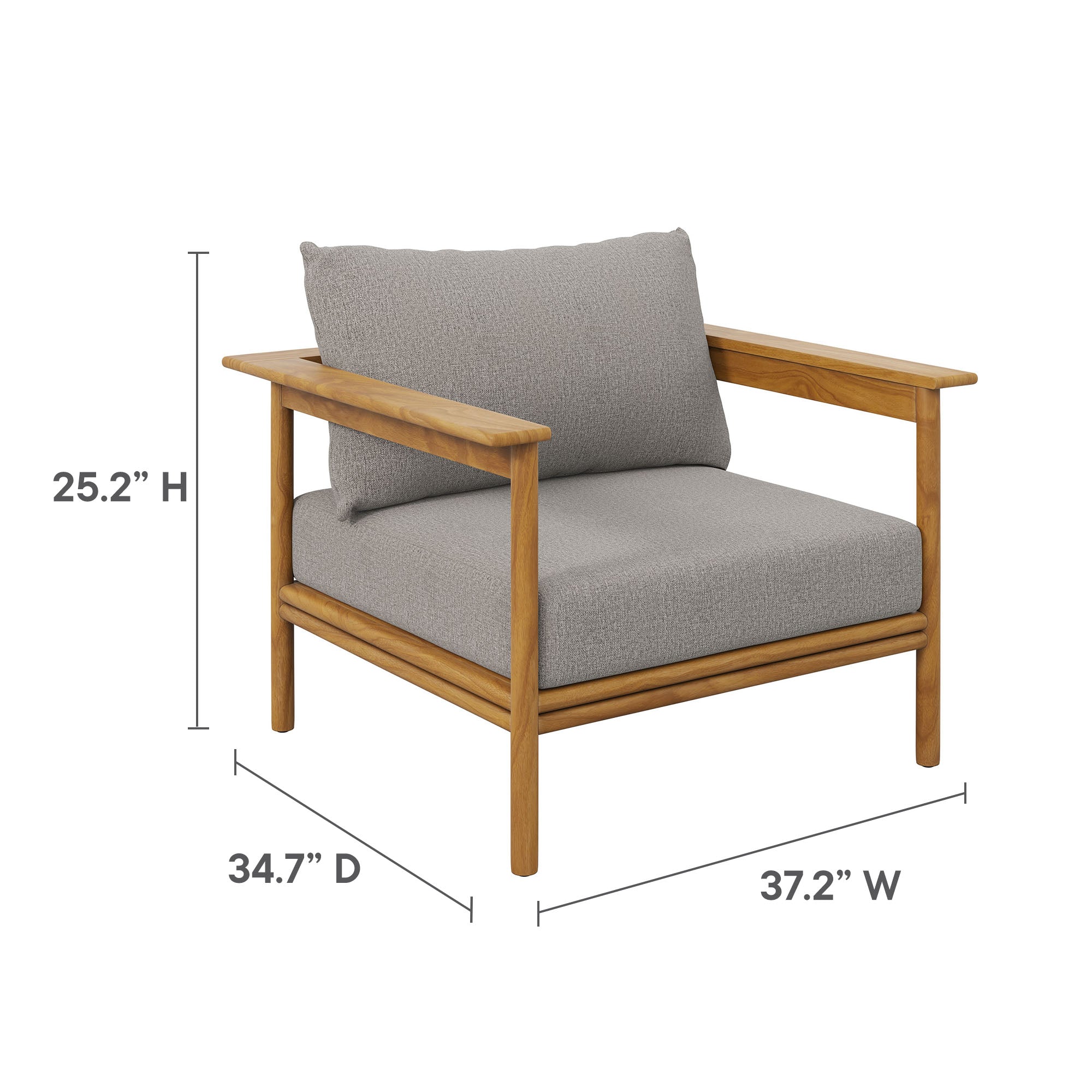 Wren 4-Piece Outdoor Patio Teak Wood Furniture Set - Natural Driftwood