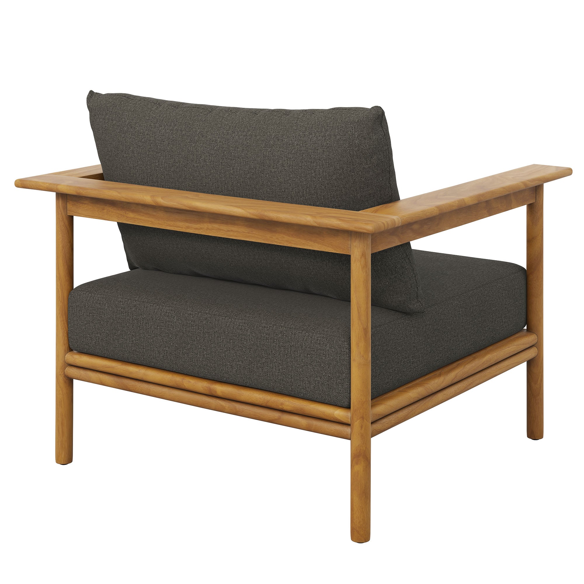 Wren Outdoor Patio Teak Wood Armchair - Natural Flint Gray