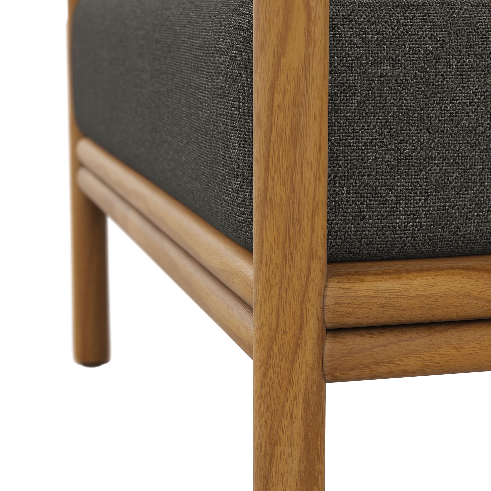 Wren Outdoor Patio Teak Wood Armchair Set of 2 - Natural Flint Gray