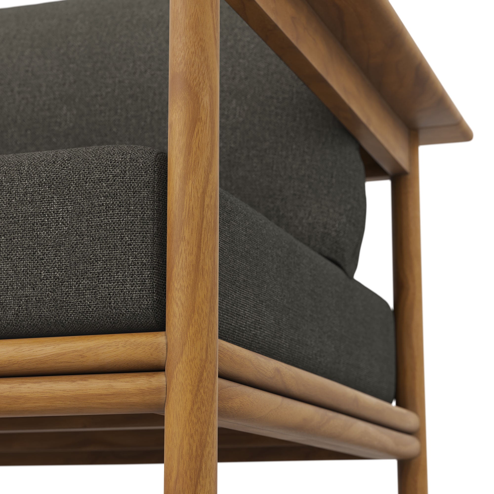 Wren Outdoor Patio Teak Wood Armchair - Natural Flint Gray