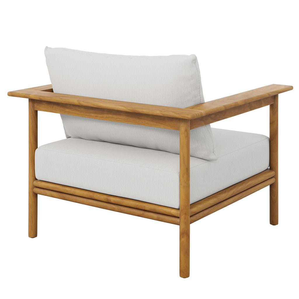 Wren Outdoor Patio Teak Wood Armchair Set of 2 - Natural Sail