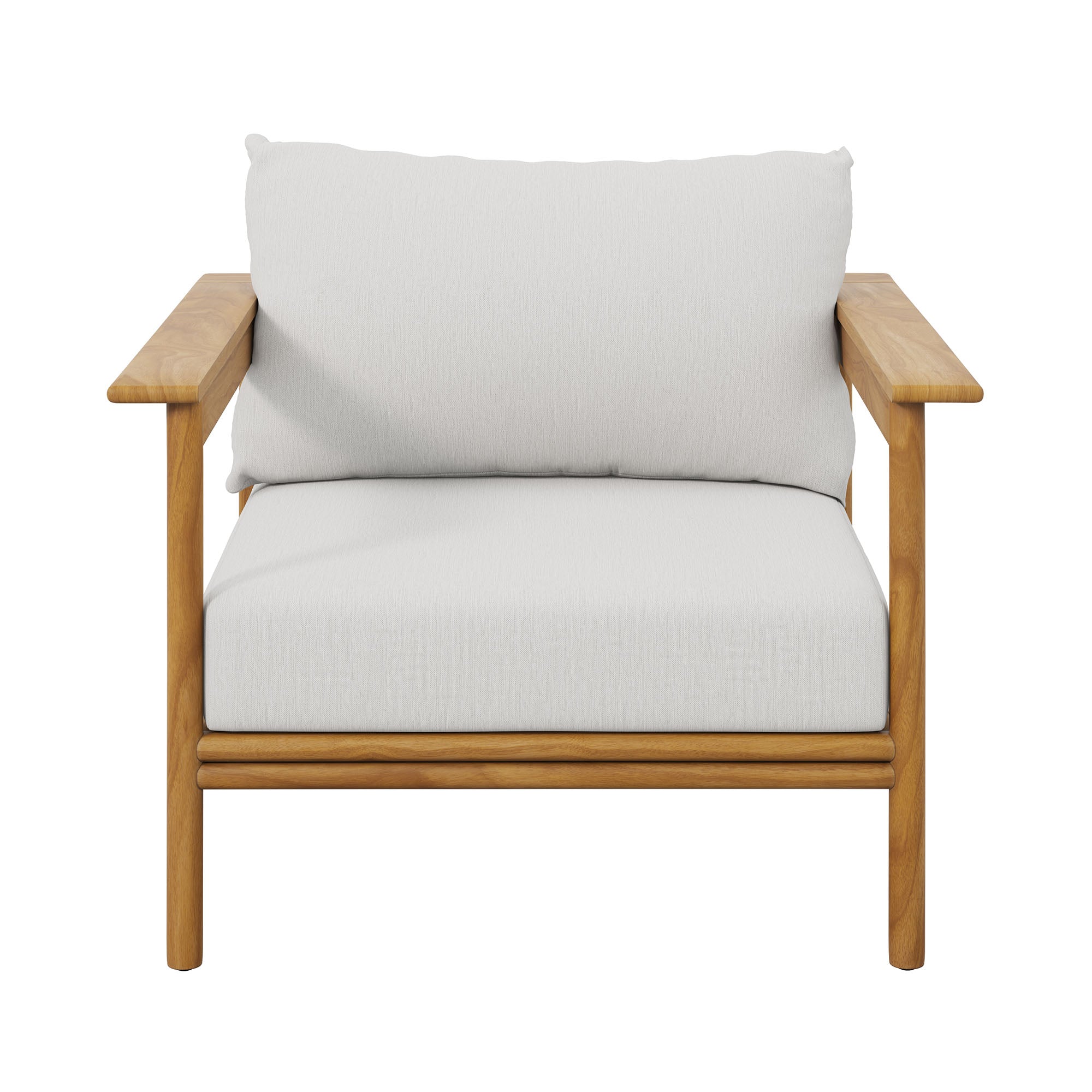 Wren Outdoor Patio Teak Wood Armchair - Natural Sail
