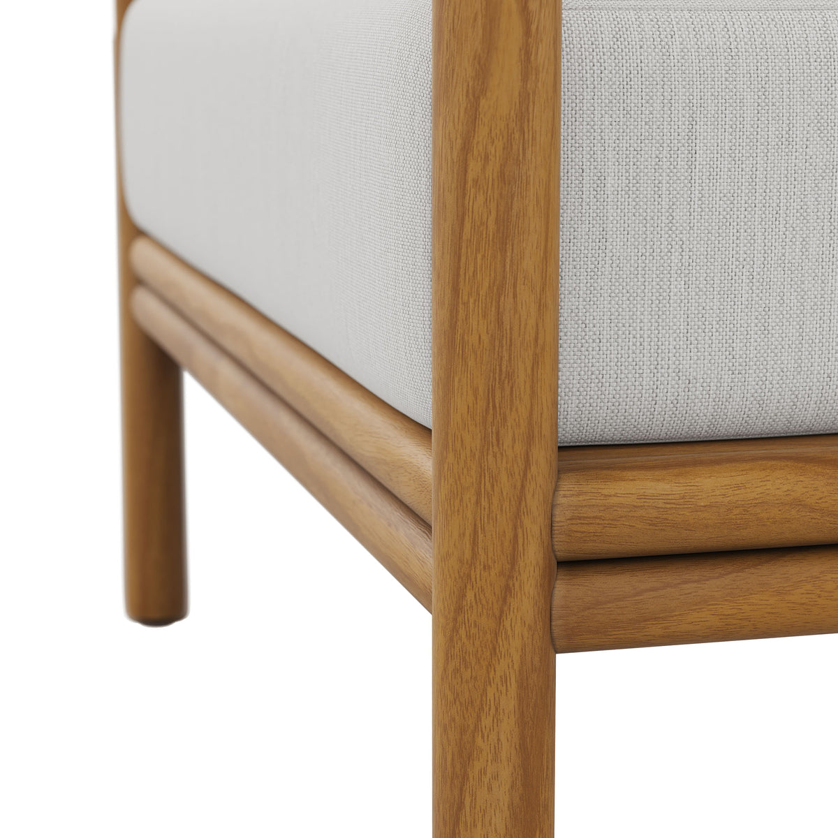 Wren Outdoor Patio Teak Wood Armchair Set of 2 - Natural Sail