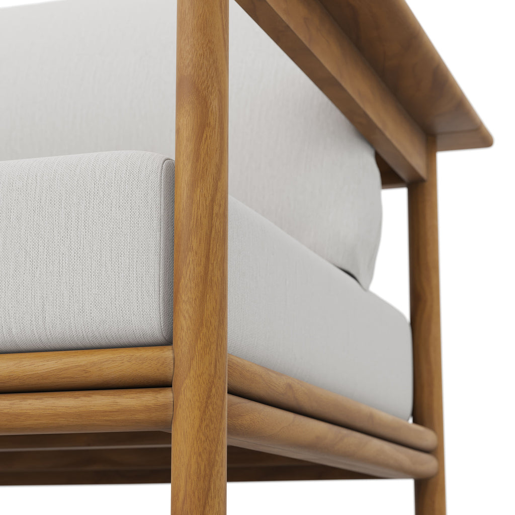 Wren Outdoor Patio Teak Wood Armchair Set of 2 - Natural Sail