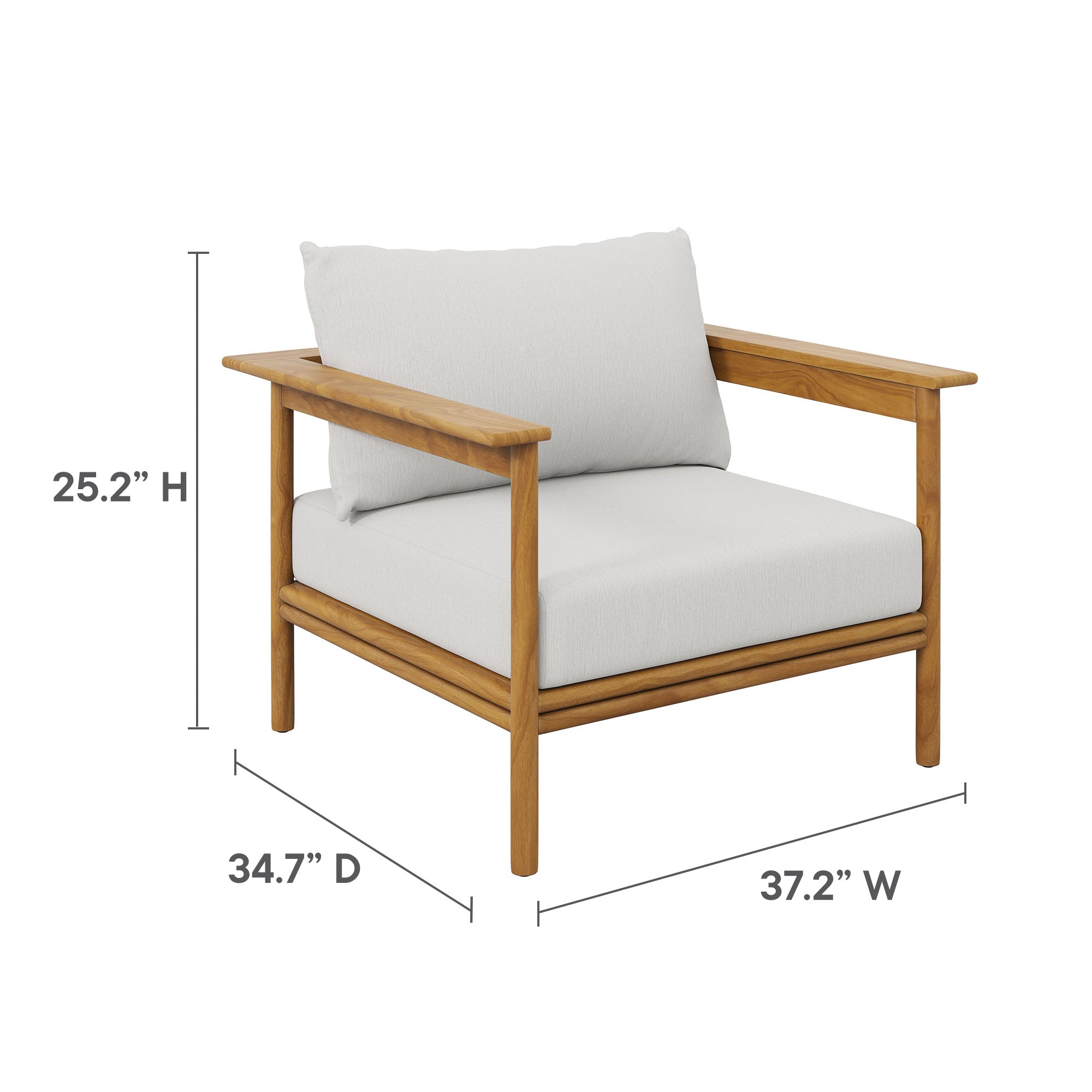 Wren 6-Piece Outdoor Patio Teak Wood Furniture Set - Natural Sail
