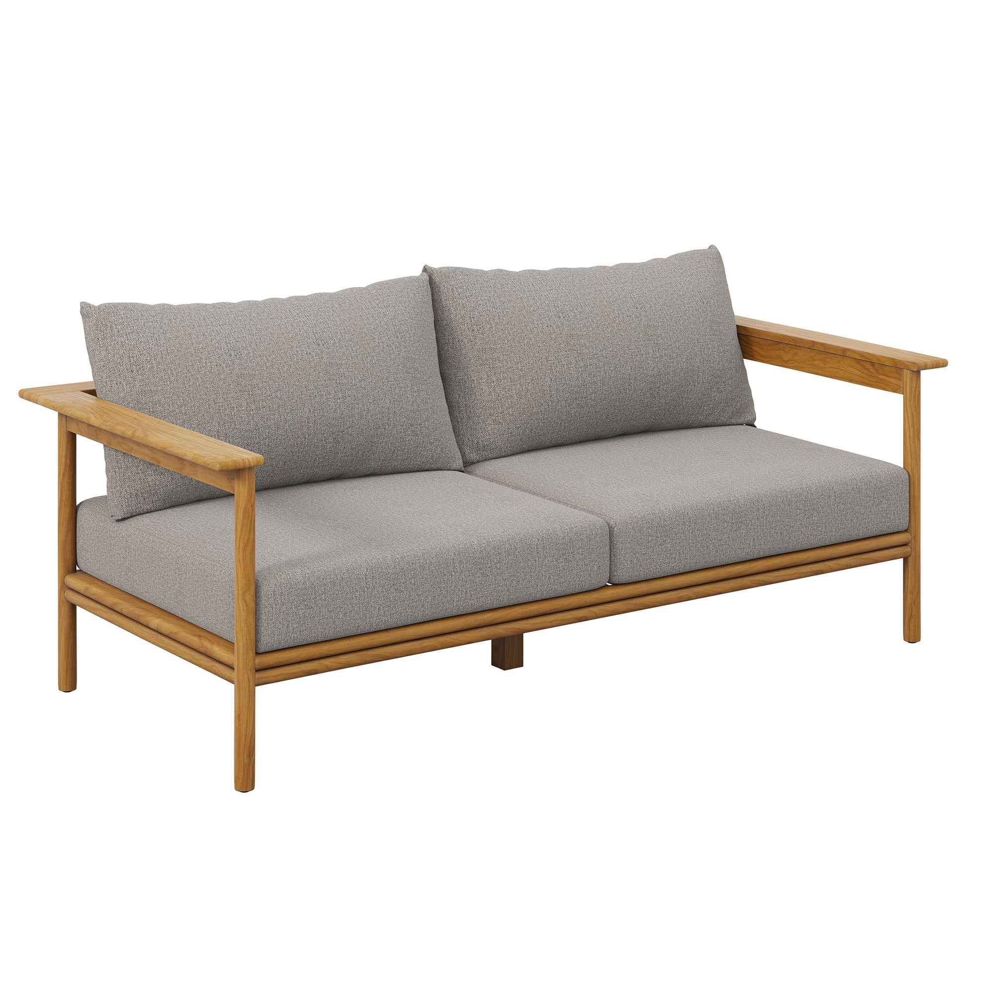 Wren 6-Piece Outdoor Patio Teak Wood Furniture Set - Natural Driftwood