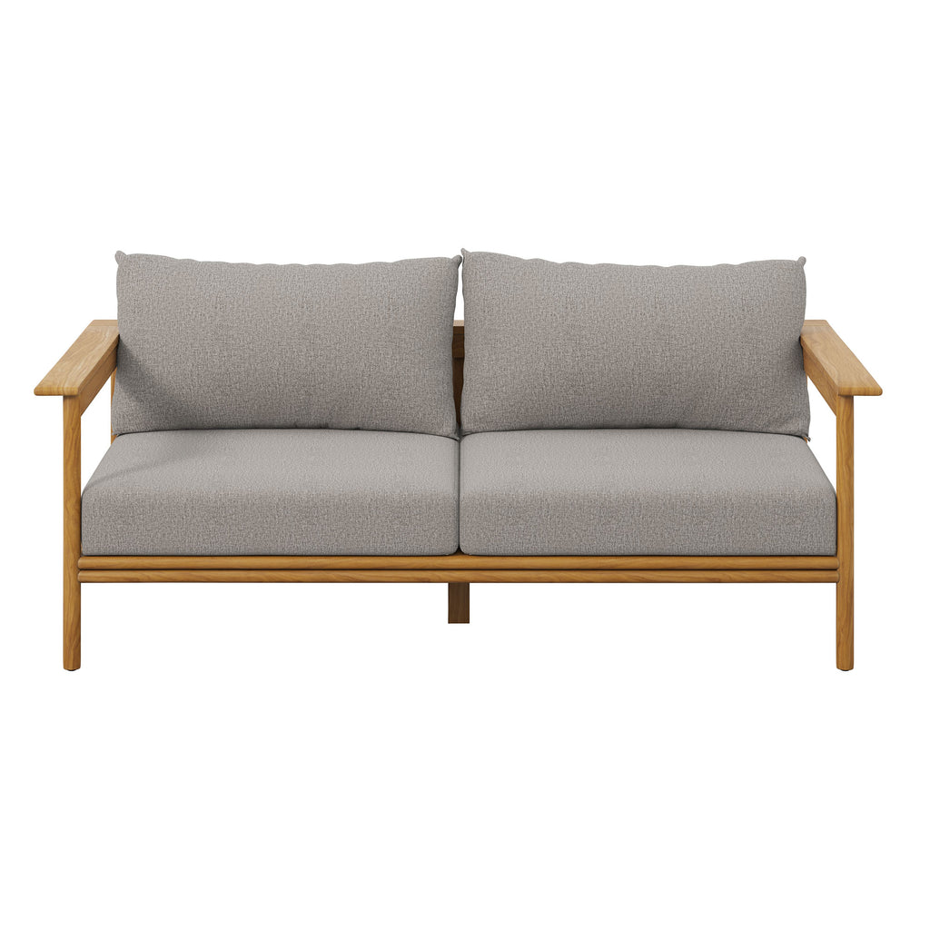 Wren Outdoor Patio Teak Wood Sofa - Natural Driftwood