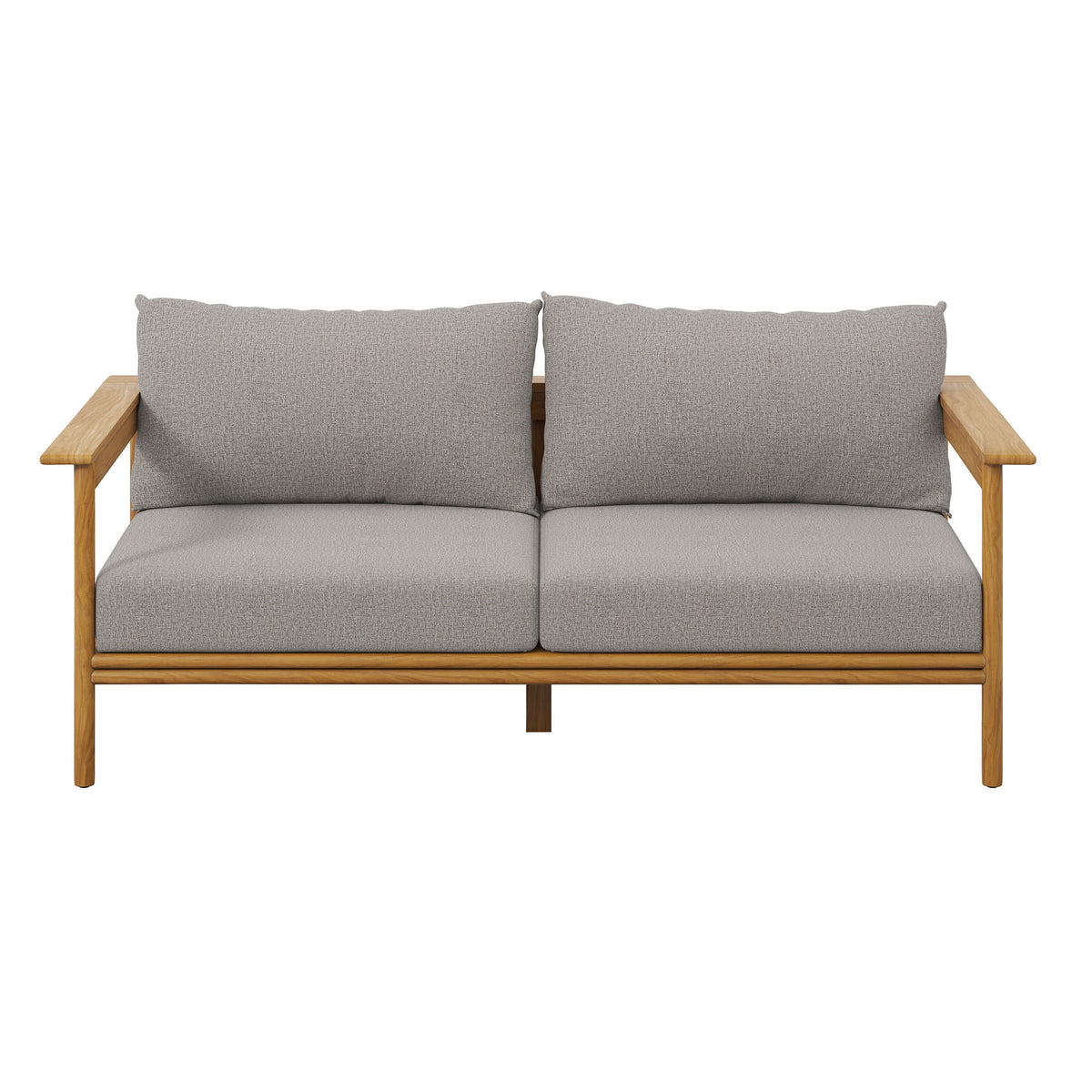 Wren Outdoor Patio Teak Wood Sofa - Natural Driftwood