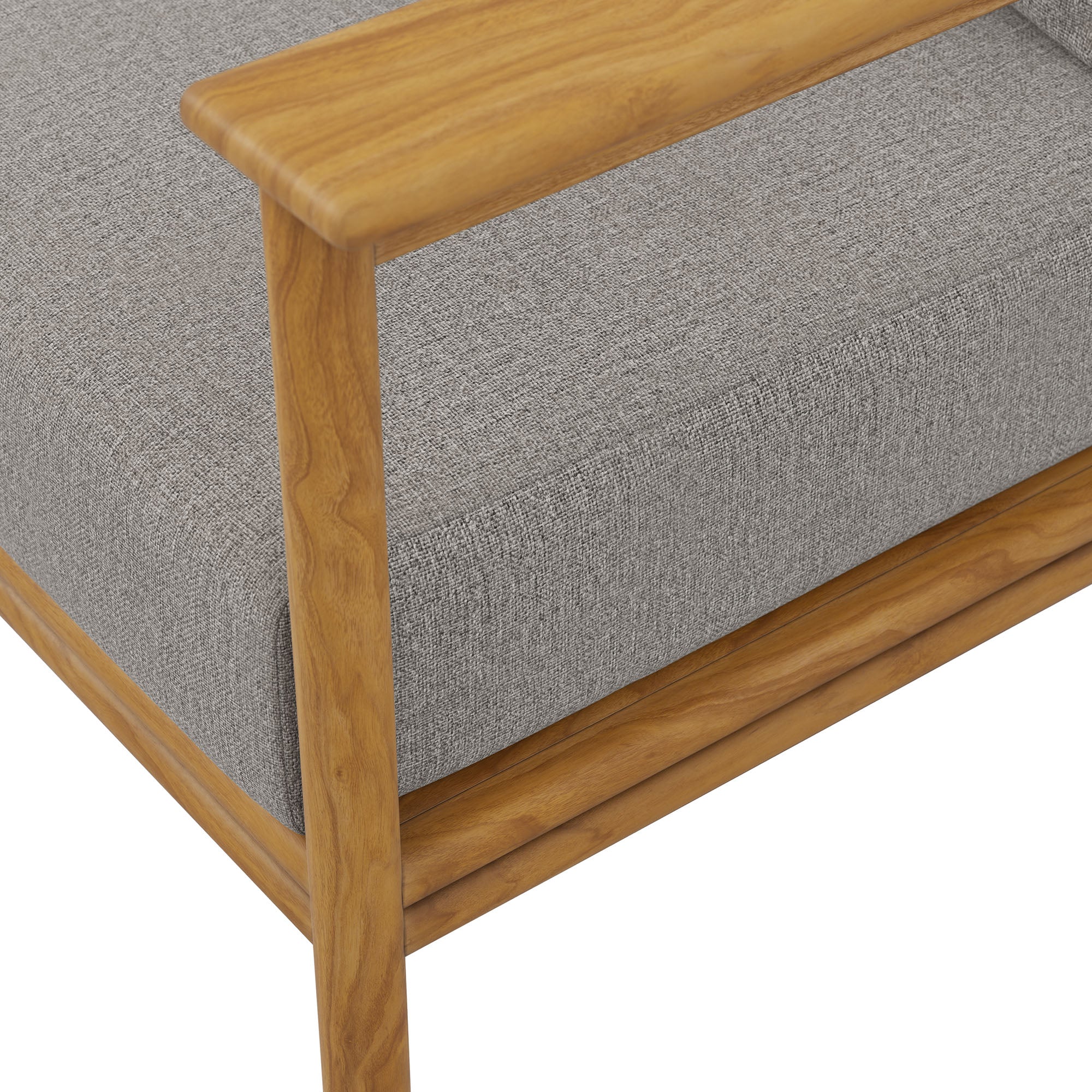 Wren Outdoor Patio Teak Wood Sofa - Natural Driftwood