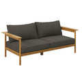 Wren Outdoor Patio Teak Wood Sofa - Natural Flint Gray