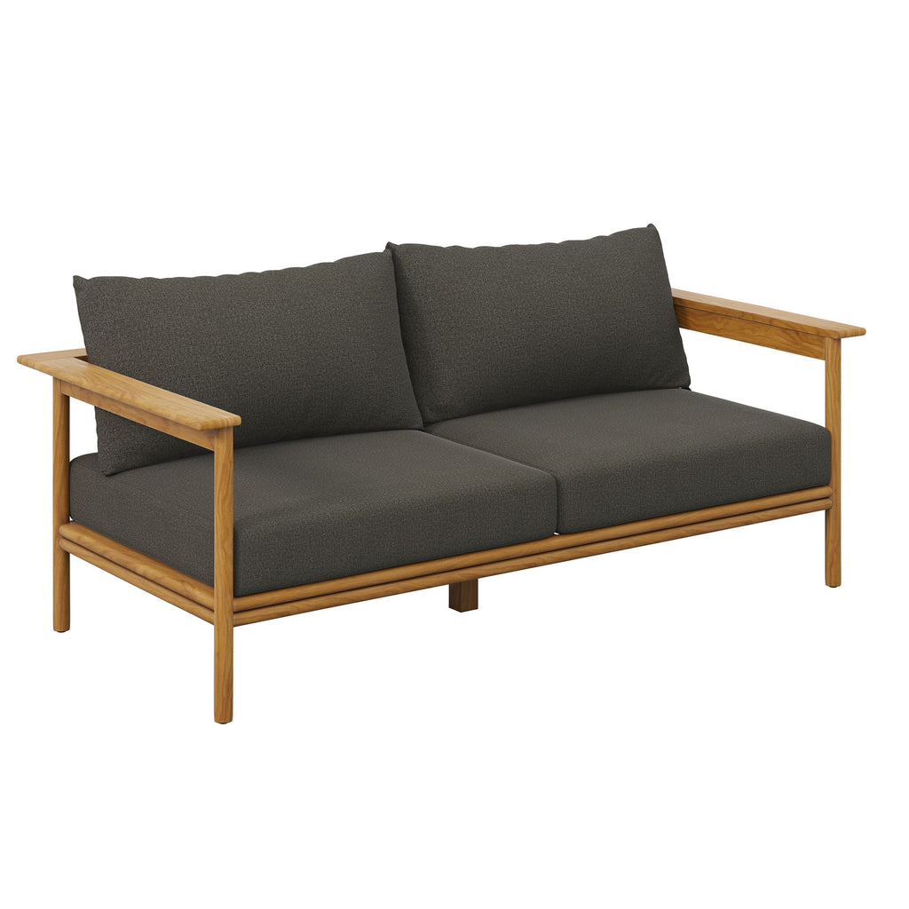 Wren 6-Piece Outdoor Patio Teak Wood Furniture Set - Natural Flint Gray