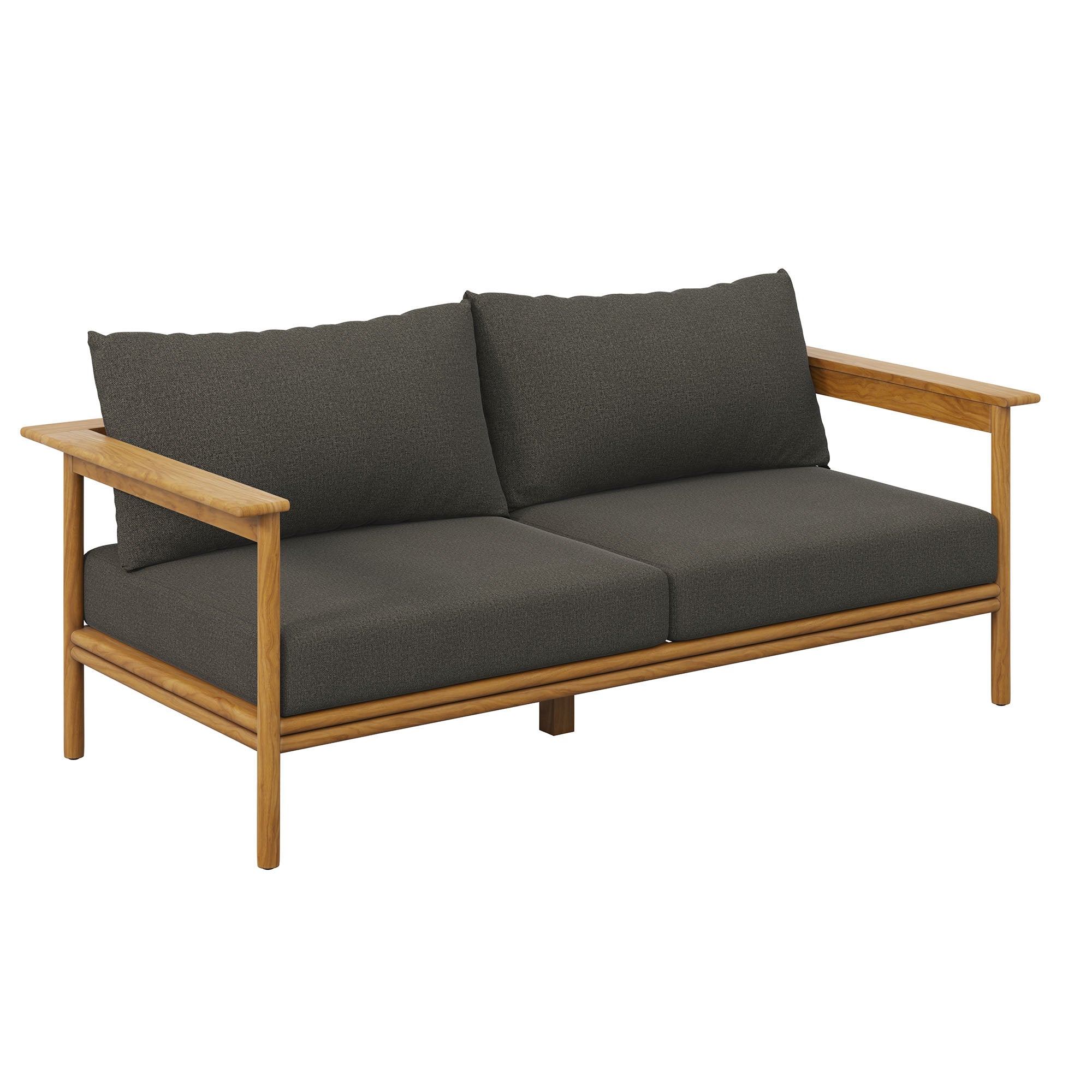 Wren 4-Piece Outdoor Patio Teak Wood Furniture Set - Natural Flint Gray