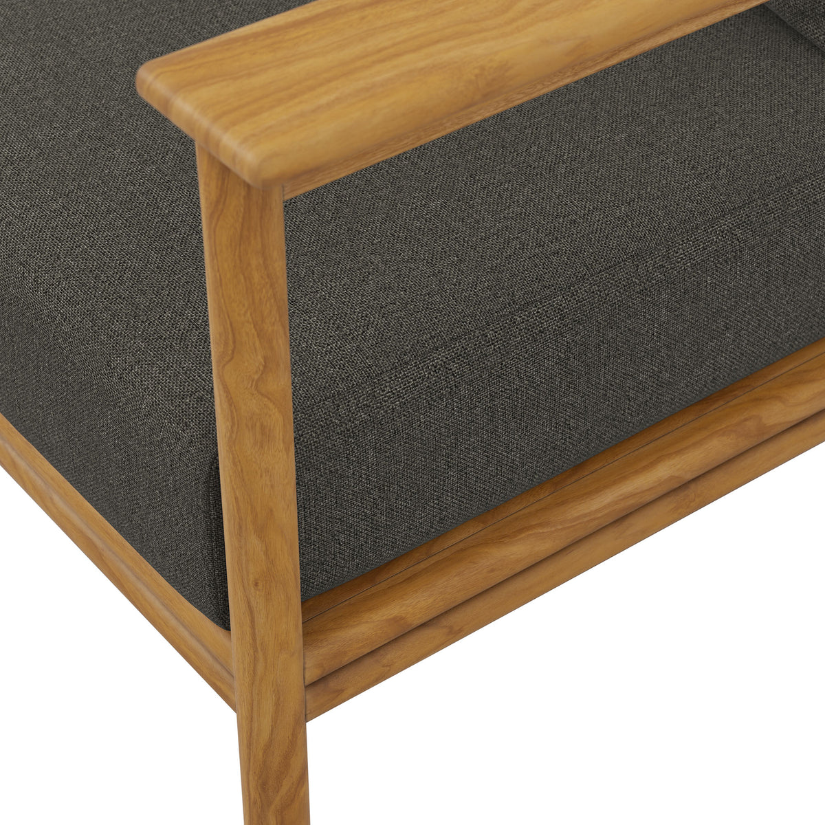 Wren Outdoor Patio Teak Wood Sofa - Natural Flint Gray