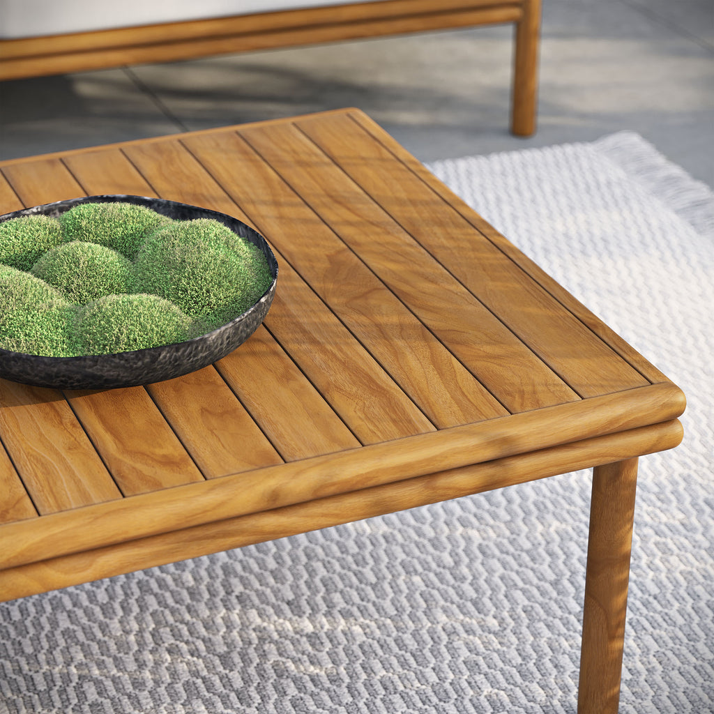 Wren Outdoor Patio Teak Wood Coffee Table - Natural