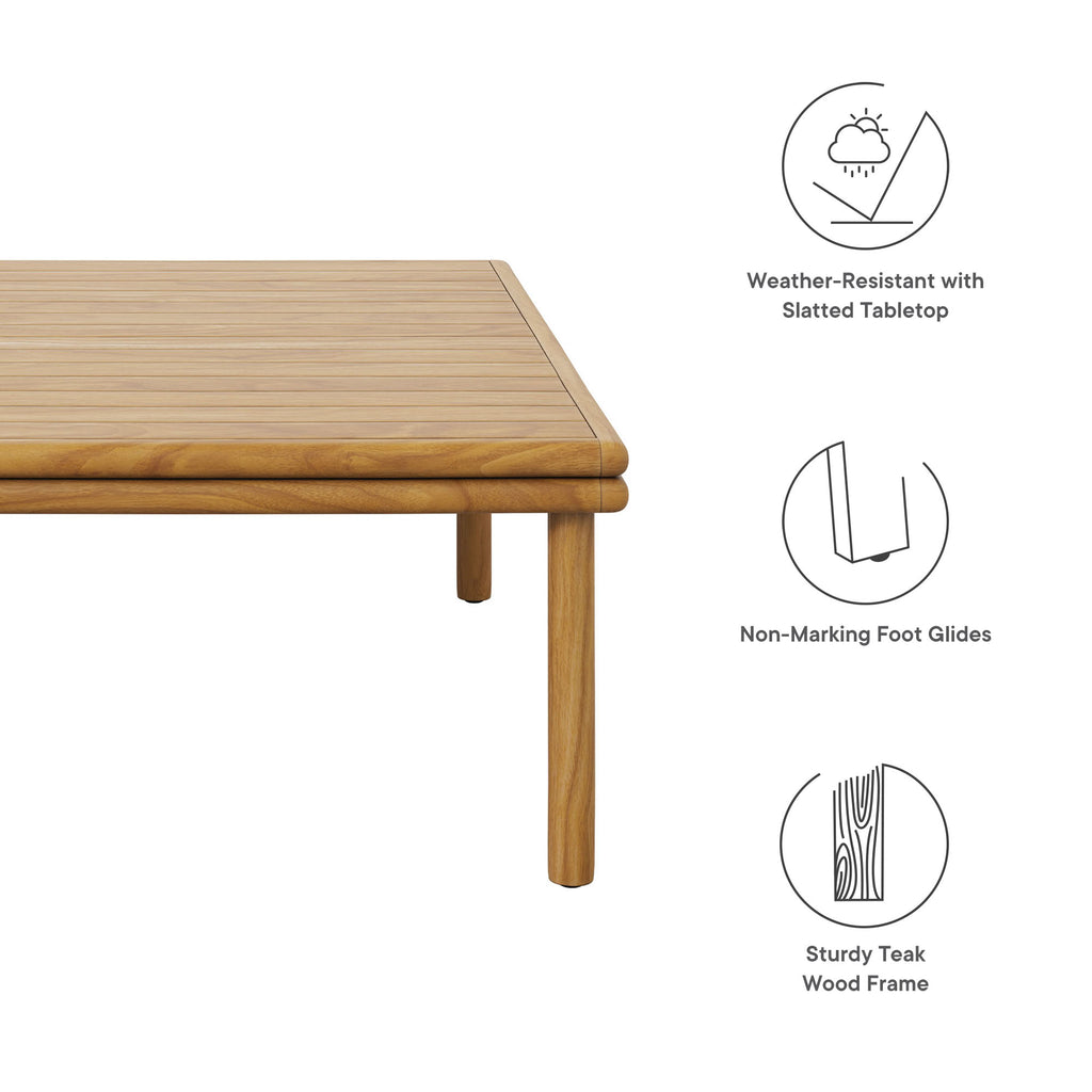 Wren Outdoor Patio Teak Wood Coffee Table - Natural