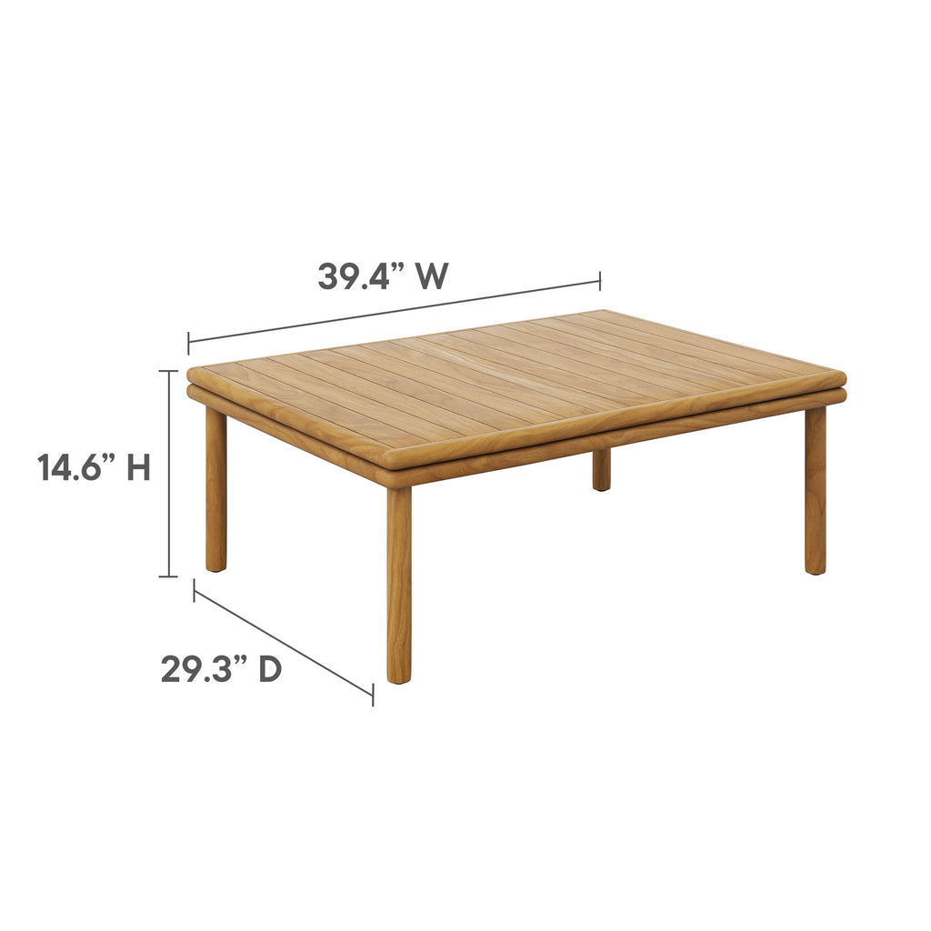 Wren Outdoor Patio Teak Wood Coffee Table - Natural