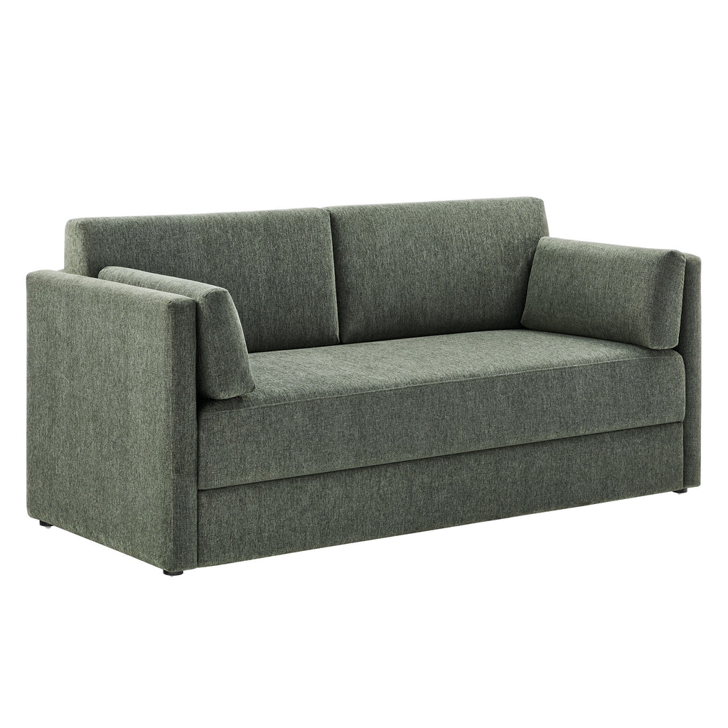 Linden Upholstered Heathered Chenille Sofa - Eucalyptus