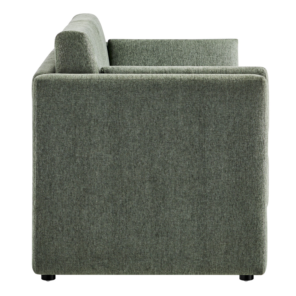 Linden Upholstered Heathered Chenille Sofa - Eucalyptus