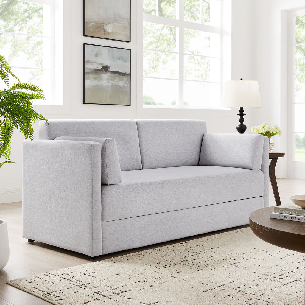 Linden Upholstered Heathered Chenille Sofa - Newsprint