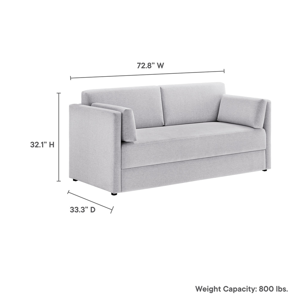 Linden Upholstered Heathered Chenille Sofa - Newsprint