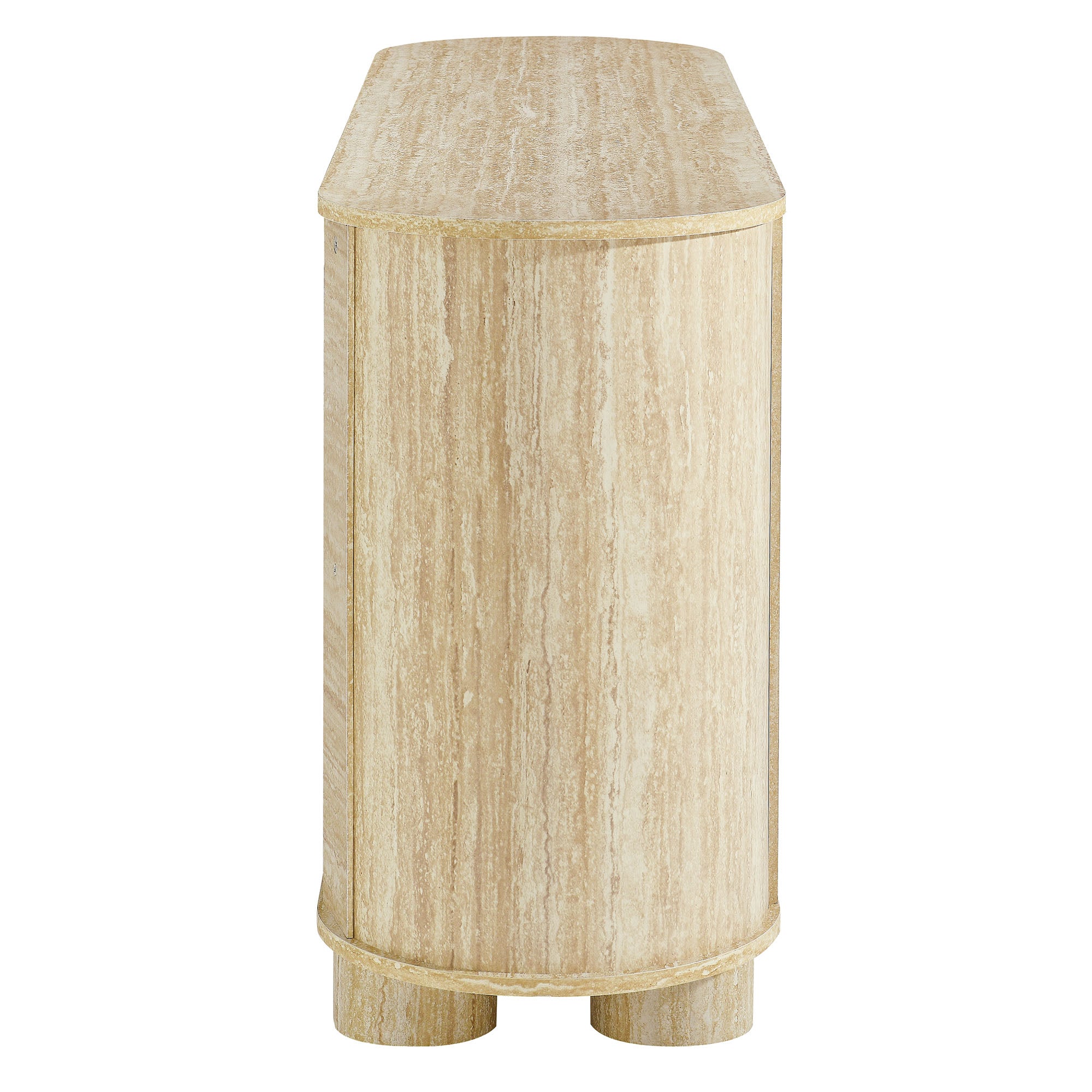 Overture 63" Oval Faux Travertine Sideboard