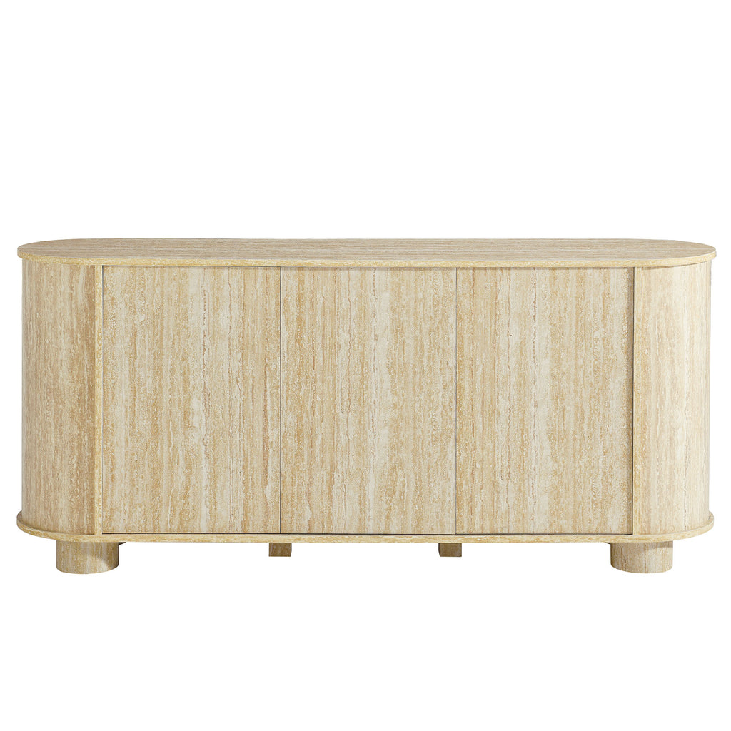 Overture 63" Oval Faux Travertine Sideboard