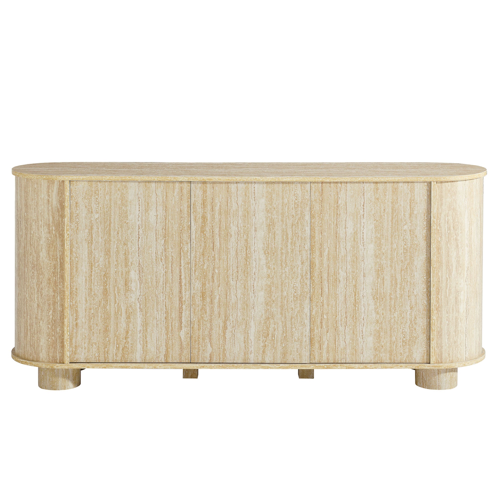 Overture 63" Oval Faux Travertine Sideboard