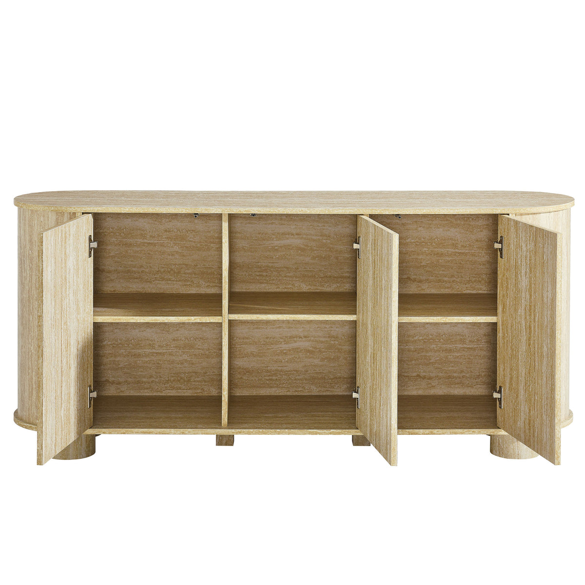 Overture 63" Oval Faux Travertine Sideboard