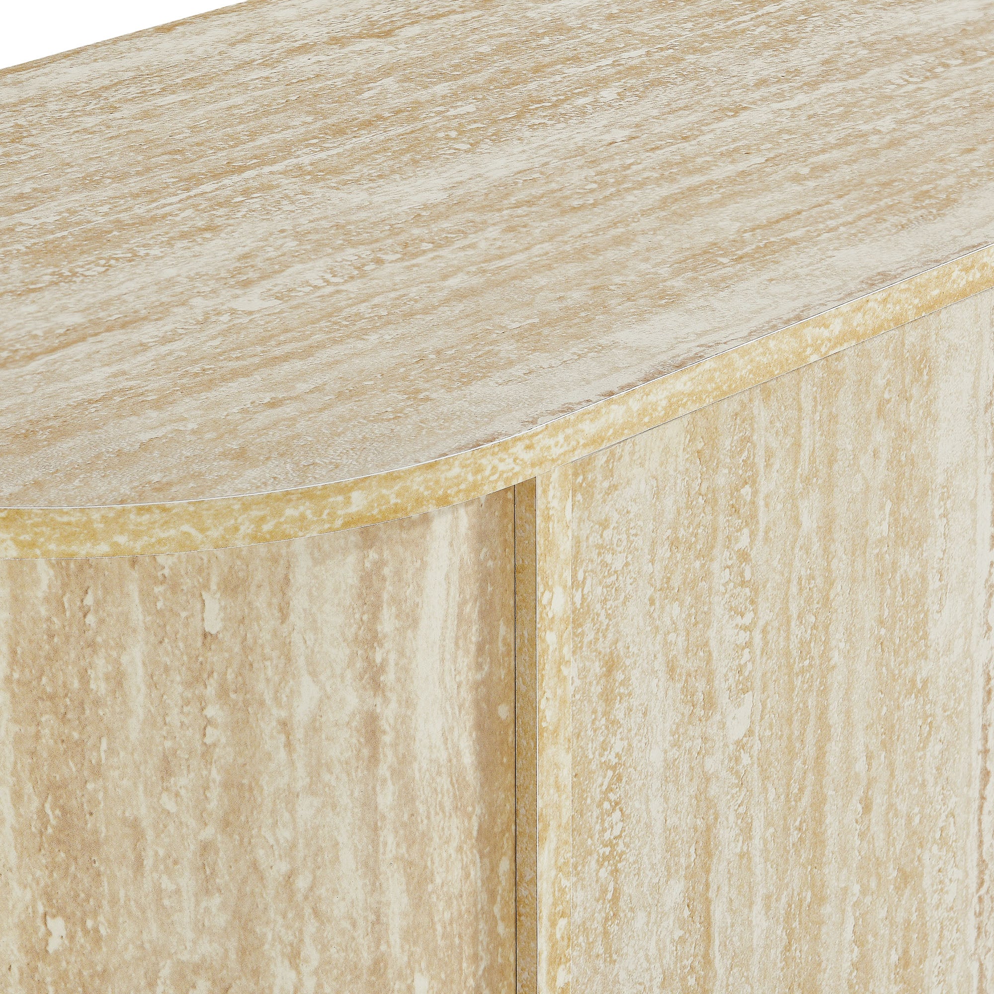 Overture 63" Oval Faux Travertine Sideboard