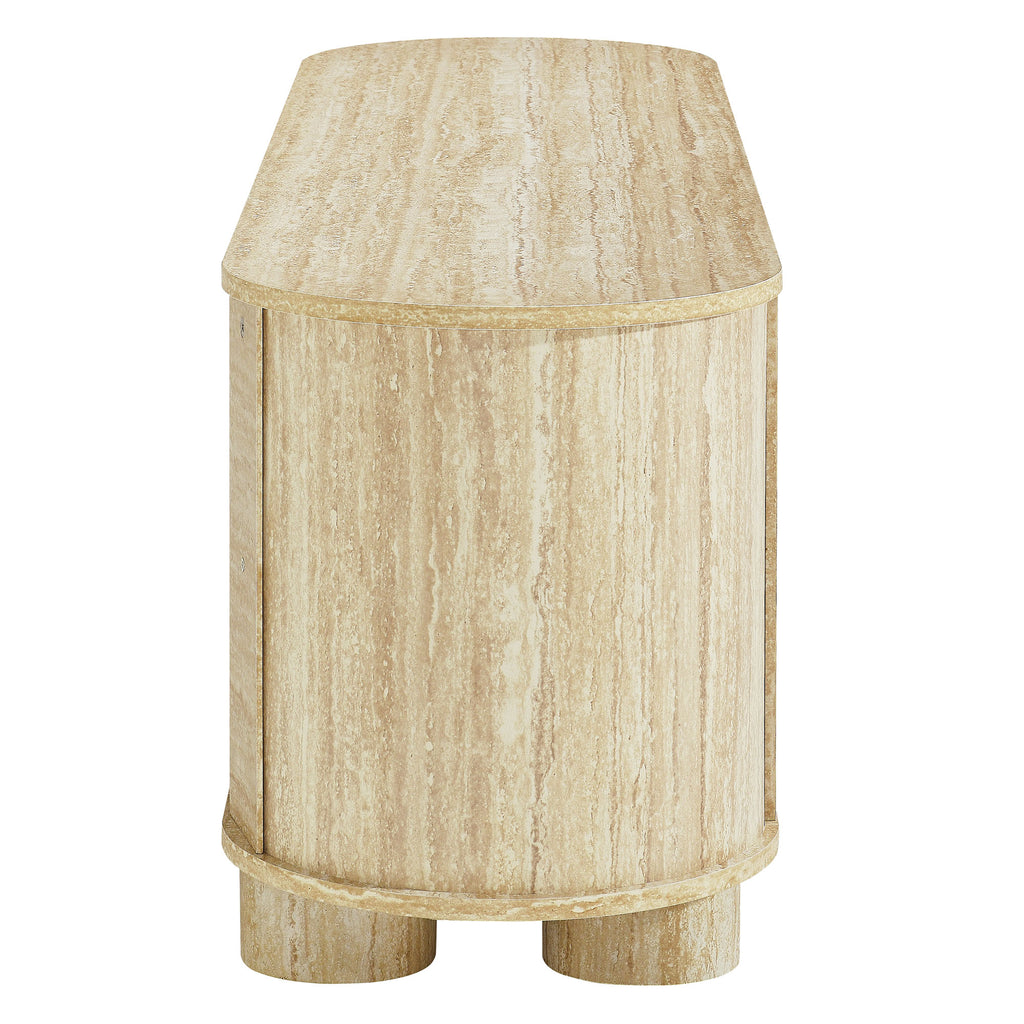 Overture 63" Oval Faux Travertine TV Stand