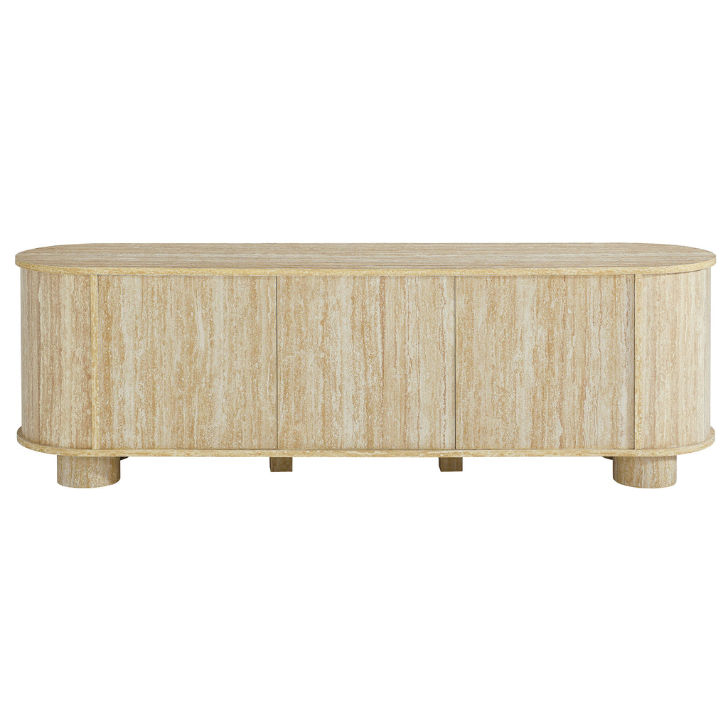 Overture 63" Oval Faux Travertine TV Stand