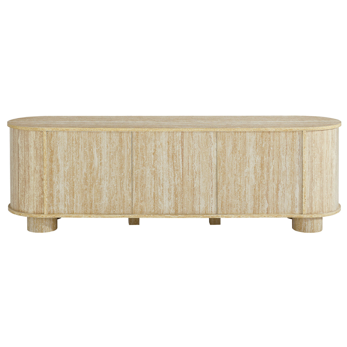 Overture 63" Oval Faux Travertine TV Stand