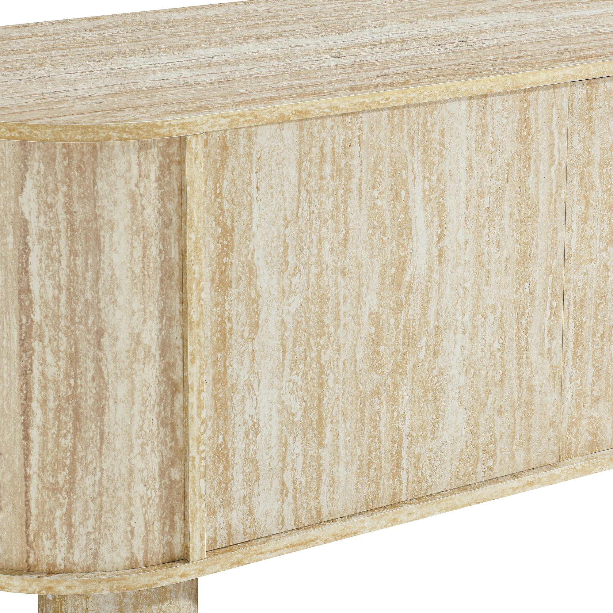 Overture 63" Oval Faux Travertine TV Stand