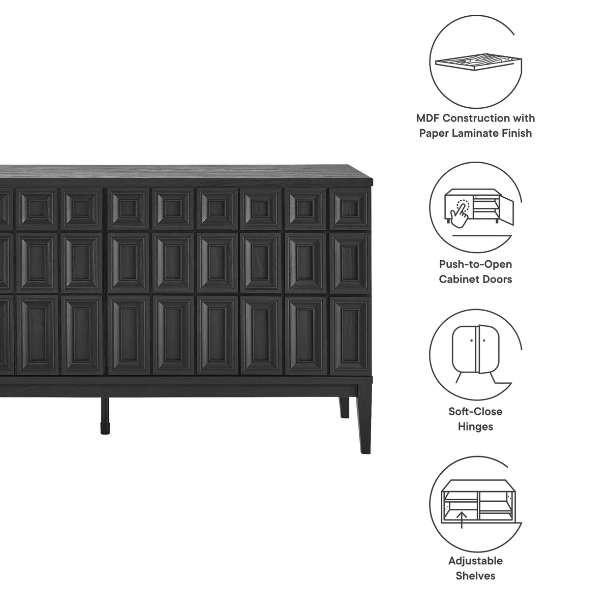 Samos 62" Sideboard - Black